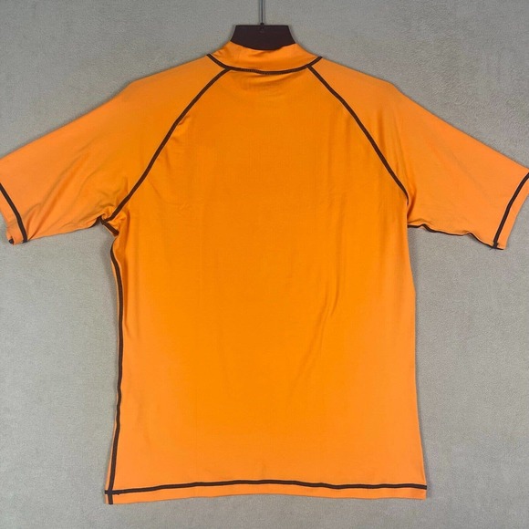 TSLA Mens M‎ Athletic T shirt Stretch UPF50+ Orange Mock Neck NWT - Picture 11 of 13